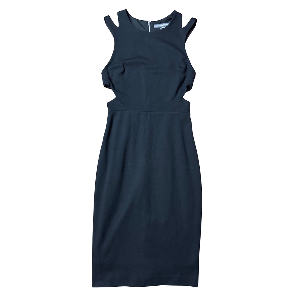 NWT FRENCH CONNECTION Whisper Lula black cut out sheath Midi Dress Sz 6 -71GSU